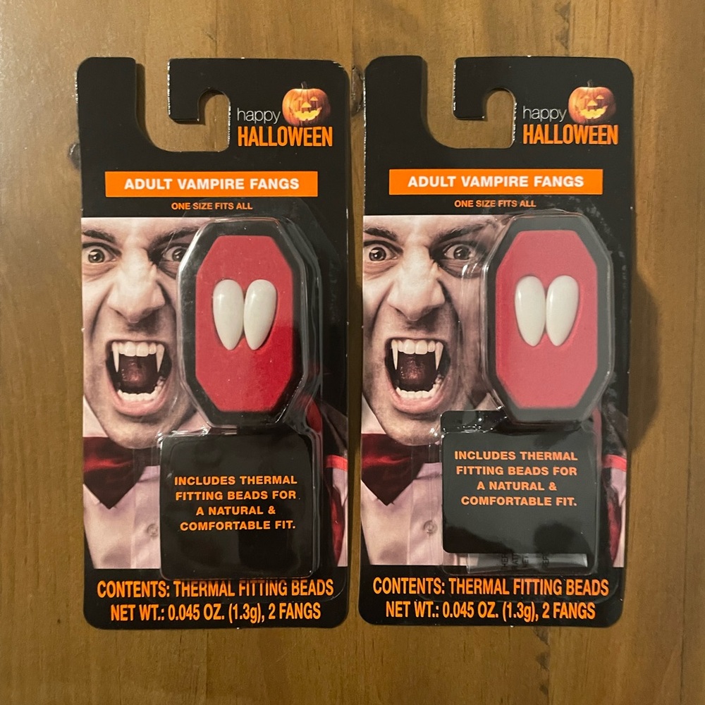 2 Sets Adult Vampire Fangs Comfort Fit Halloween Costume